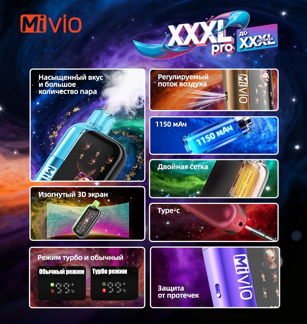 MIVIO XXXL PRO 100000 затяжек, изображение 4
